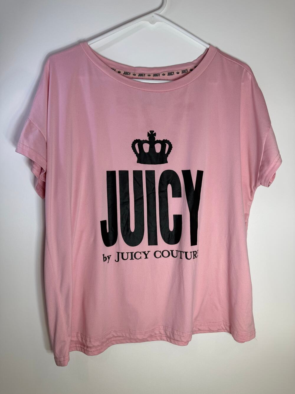 Juicy by Juicy Couture Pink Logo Graphic Tee in Women's XL